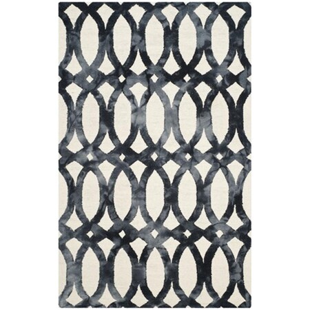 Safavieh Dip Dyed Hand Tufted Square Rug- Ivory - Graphite- 7 x 7 ft. DDY675D-7SQ